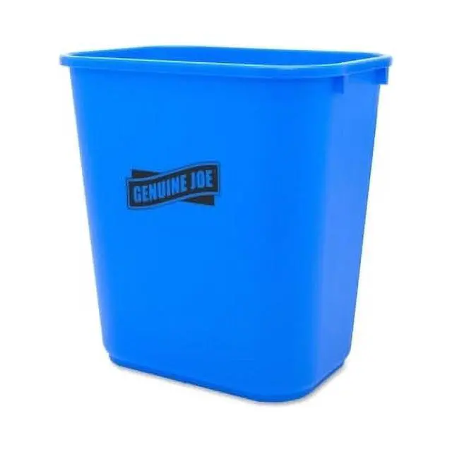 Alt view image 6 of 6 - Genuine Joe, GJO57257, 28-1/2 quart Recycle Wastebasket, 1 Each, Blue,White