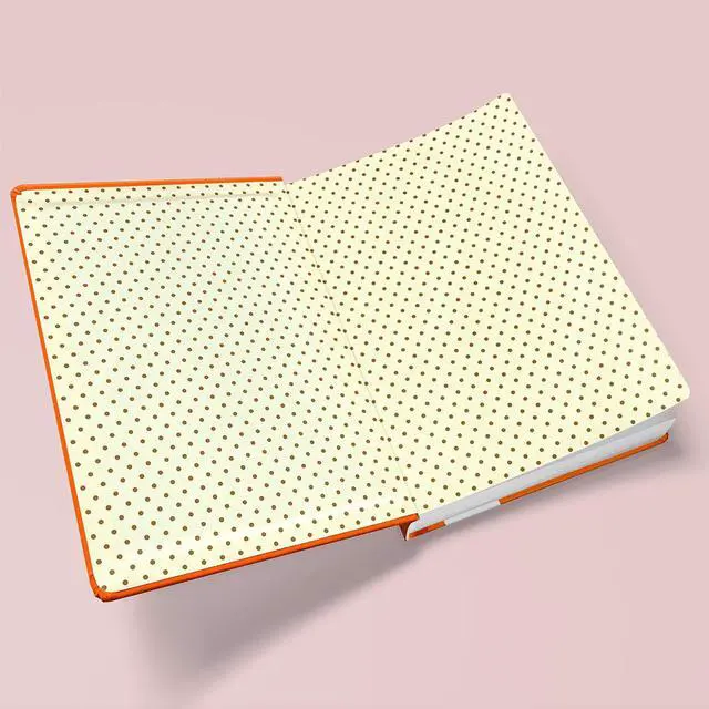 Alt view image 6 of 7 - Class Act Stationery Orange Book Bound Faux Leather 10"x7" Journal, 100 CR Sheets