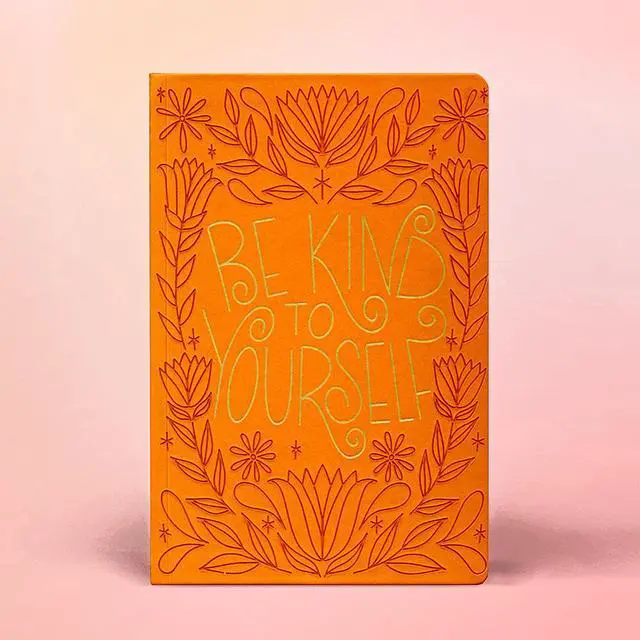 Alt view image 2 of 7 - Class Act Stationery Orange Book Bound Faux Leather 10"x7" Journal, 100 CR Sheets