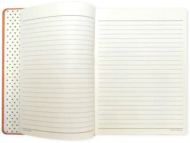 Main image of Class Act Stationery Orange Book Bound Faux Leather 10"x7" Journal, 100 CR Sheets