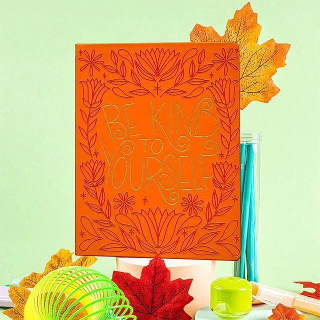 Alt view image 4 of 7 - Class Act Stationery Orange Book Bound Faux Leather 10"x7" Journal, 100 CR Sheets