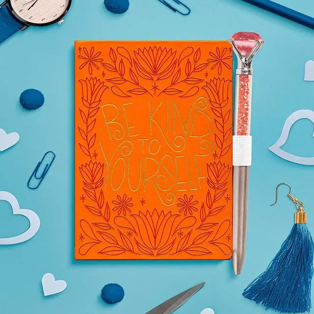 Alt view image 7 of 7 - Class Act Stationery Orange Book Bound Faux Leather 10"x7" Journal, 100 CR Sheets