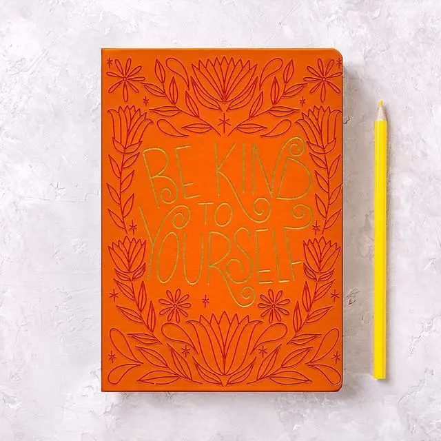 Alt view image 3 of 7 - Class Act Stationery Orange Book Bound Faux Leather 10"x7" Journal, 100 CR Sheets
