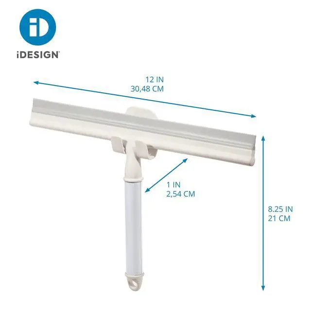 Alt view image 4 of 5 - iDesign Shower Squeegee with Adhesive Hook Orleans Collection - Coconut/White