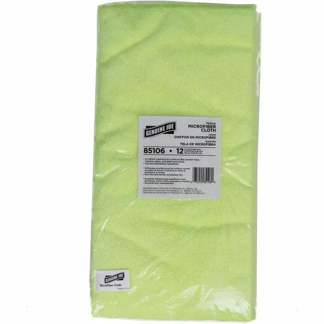Alt view image 2 of 3 - Genuine Joe, GJO85106, General-purpose Microfiber Cloth, 12 / Bag, Yellow