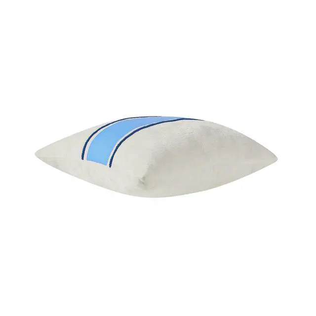 Alt view image 6 of 6 - Mainstays Center Stripe Decorative Pillow, 18 in x 18 in, White and Blue