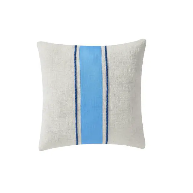 Alt view image 4 of 6 - Mainstays Center Stripe Decorative Pillow, 18 in x 18 in, White and Blue