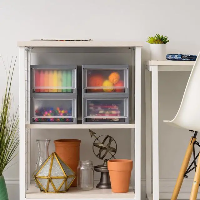 Alt view image 4 of 6 - IRIS 6 Qt Small Plastic Drawers, Under Bed Storage Bins, Stackable, Modular