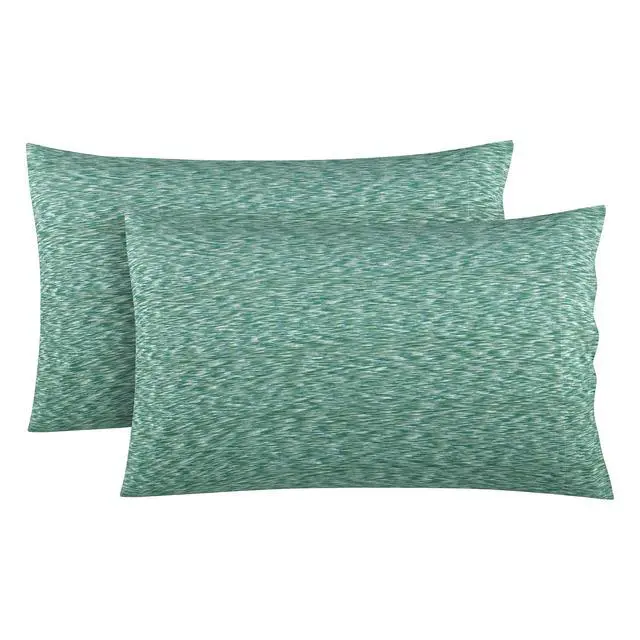 Alt view image 3 of 5 - Mainstays 100% Cotton Extra Soft Jersey Pillowcase Set, Standard/Queen, Green Sage Crackle, 2 Pieces