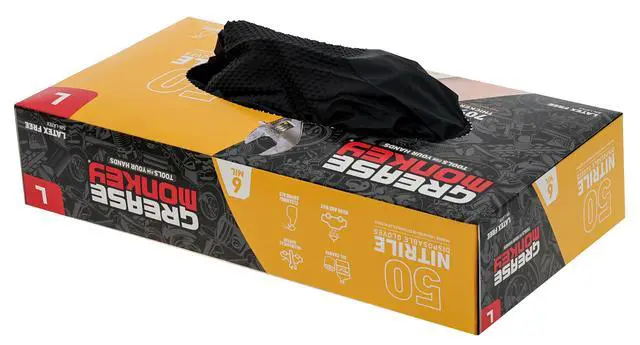 Alt view image 3 of 7 - Grease Monkey Nitrile Disposable Gloves, Latex Free, Touchscreen, Black, Large, 50 Pack