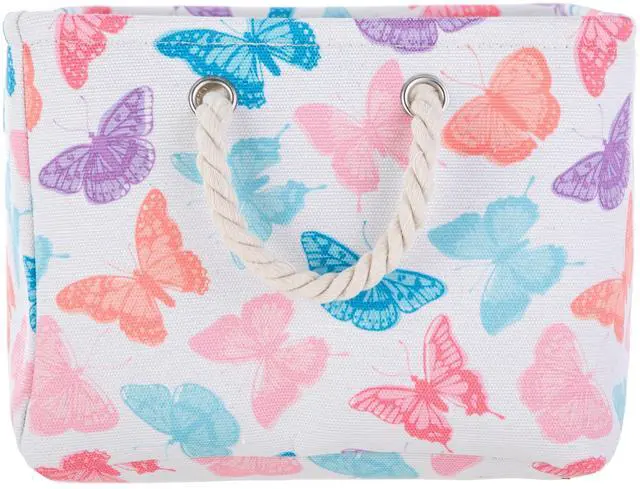 Alt view image 5 of 7 - Your Zone Kids Butterfly Canvas Storage Basket with Handles, 15 in x 11 in x 7.8 in