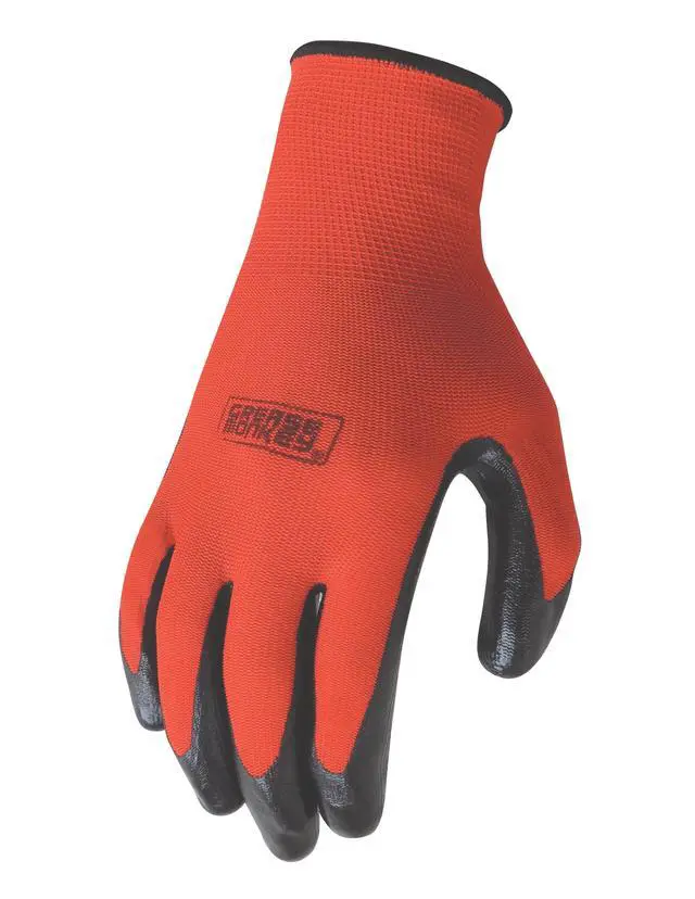 Alt view image 4 of 6 - Grease Monkey Nitrile Coated Work Gloves, Red, Men's Large, 8 Pair