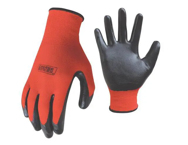Alt view image 3 of 6 - Grease Monkey Nitrile Coated Work Gloves, Red, Men's Large, 8 Pair