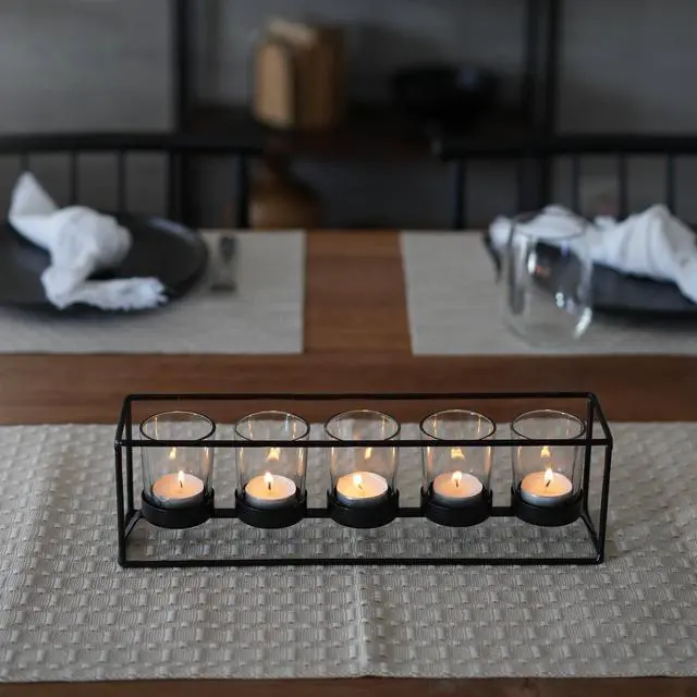 Alt view image 3 of 7 - Mainstays Decorative Black Metal Votive Centerpiece Candleholder, 4"