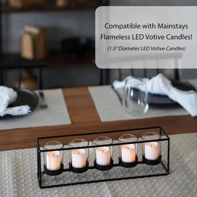 Alt view image 2 of 7 - Mainstays Decorative Black Metal Votive Centerpiece Candleholder, 4"