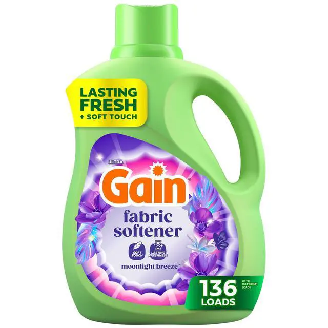 Alt view image 6 of 7 - Gain Laundry Liquid Fabric Softener, Moonlight Breeze Scent, 100 fl oz, 136 Loads