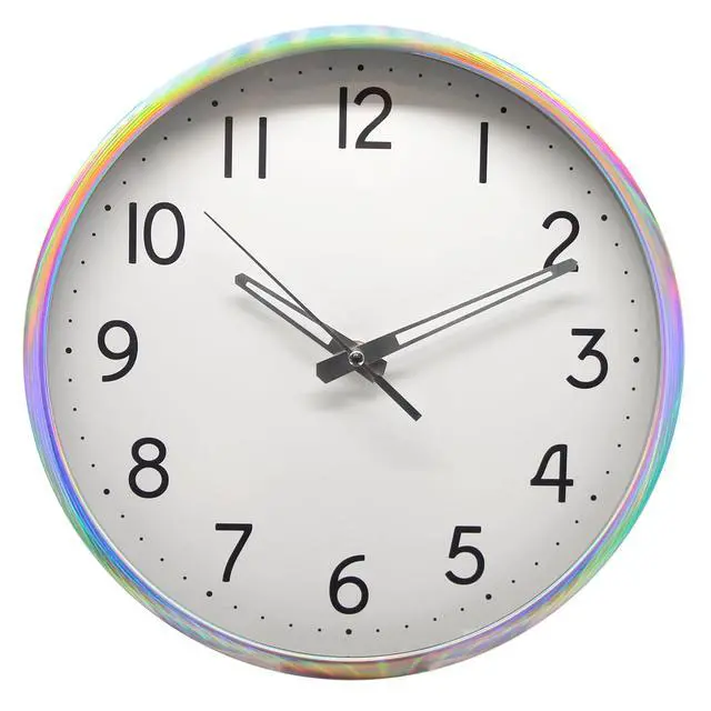 Alt view image 4 of 4 - Mainstays 12" Quartz Iridescent Indoor Wall Clock, Easy Read Large Bold Numbers