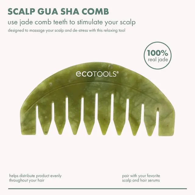 Alt view image 5 of 6 - EcoTools Scalp Jade Green Gua Sha Hair Comb, 1 Count