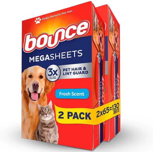 Alt view image 2 of 6 - Bounce Dryer Sheets, Pet Hair and Lint Guard, Fresh Scent, 130 Mega Dryer Sheets