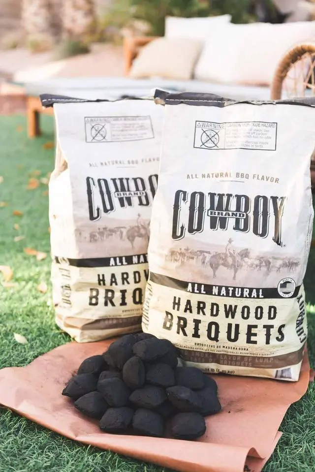 Alt view image 2 of 7 - Cowboy Brand 14 Pound Long Lasting Hardwood Charcoal Briquets
