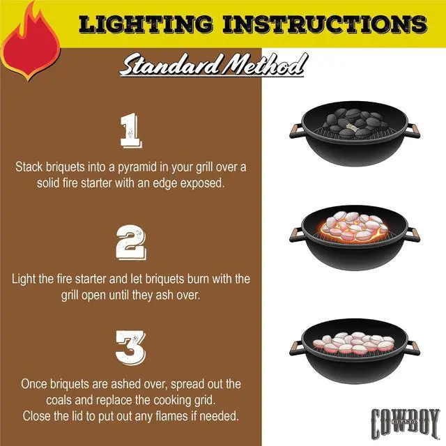 Alt view image 5 of 7 - Cowboy Brand 14 Pound Long Lasting Hardwood Charcoal Briquets