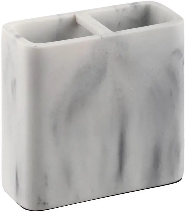 Alt view image 3 of 6 - Better Homes & Gardens Faux Marble Toothbrush Holder, White
