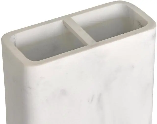 Alt view image 6 of 6 - Better Homes & Gardens Faux Marble Toothbrush Holder, White