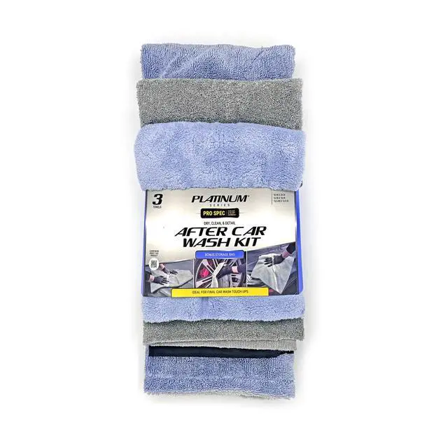 Alt view image 4 of 7 - Platinum Series Pro Spec Car Cleaners Wash, Dry, & Detail Towel, 3 Pack, Includes Storage Bag
