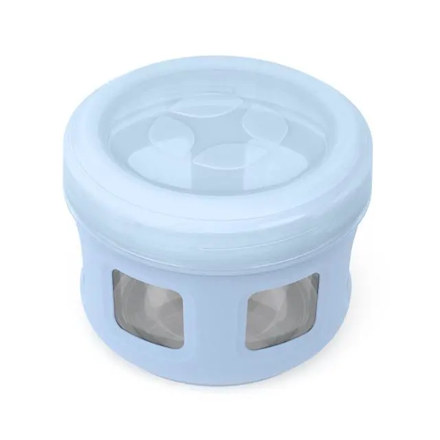 Alt view image 2 of 5 - Ello Duraglass Reusable Glass Condiment Containers with Leak Proof Plastic Lid, 4 oz, Set of 3
