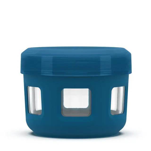 Alt view image 4 of 5 - Ello Duraglass Reusable Glass Condiment Containers with Leak Proof Plastic Lid, 4 oz, Set of 3