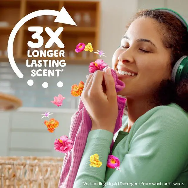 Alt view image 2 of 6 - Gain Liquid Fabric Softener and Conditioner, Happy, Hibiscus Hula Scent, 71 fl oz, 104 Loads
