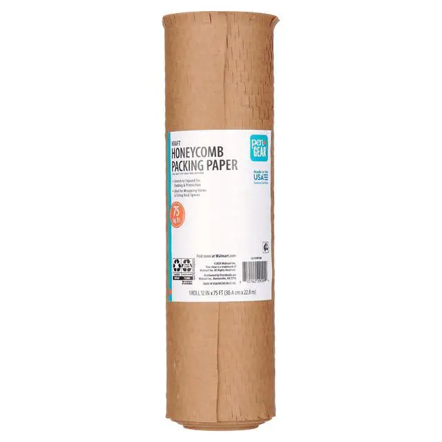 Alt view image 4 of 7 - Pen+Gear 12 in. x 75 ft. Honeycomb Packing Paper & Cushioning Wrap, Perforated, Kraft, 1 Roll