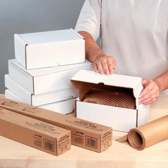 Alt view image 5 of 7 - Pen+Gear 12 in. x 75 ft. Honeycomb Packing Paper & Cushioning Wrap, Perforated, Kraft, 1 Roll
