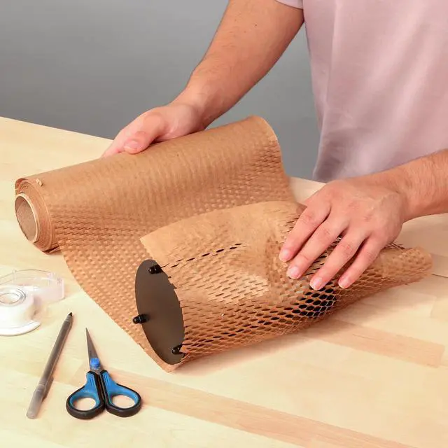 Alt view image 6 of 7 - Pen+Gear 12 in. x 75 ft. Honeycomb Packing Paper & Cushioning Wrap, Perforated, Kraft, 1 Roll