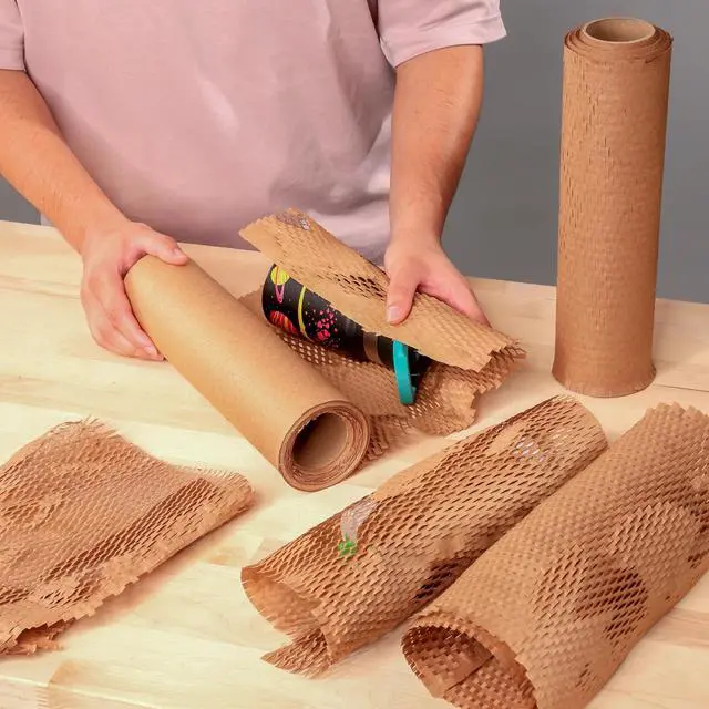 Alt view image 7 of 7 - Pen+Gear 12 in. x 75 ft. Honeycomb Packing Paper & Cushioning Wrap, Perforated, Kraft, 1 Roll