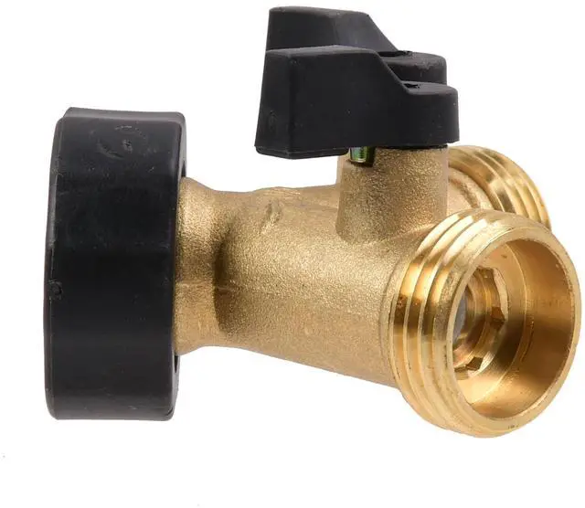 Alt view image 2 of 5 - Expert Gardener Brass 2-Way Y Hose Shut-off Connector