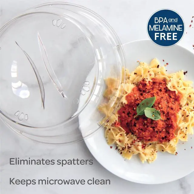 Alt view image 4 of 6 - Nordic Ware Deluxe Microwave Plastic Spatter Cover, Clear, 11" x 11" x 3.1", 1 Piece