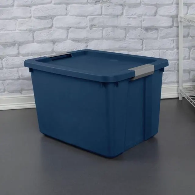 Alt view image 2 of 6 - Sterilite 20 Gallon Large Storage Bin, Plastic Storage Container with Latch Lid, Blue