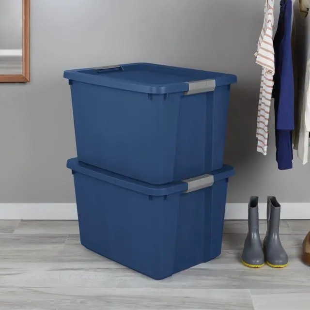 Main image of Sterilite 20 Gallon Large Storage Bin, Plastic Storage Container with Latch Lid, Blue