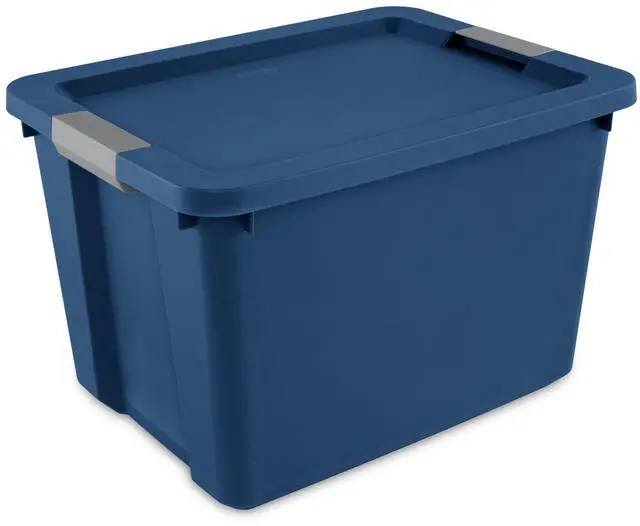Alt view image 4 of 6 - Sterilite 20 Gallon Large Storage Bin, Plastic Storage Container with Latch Lid, Blue