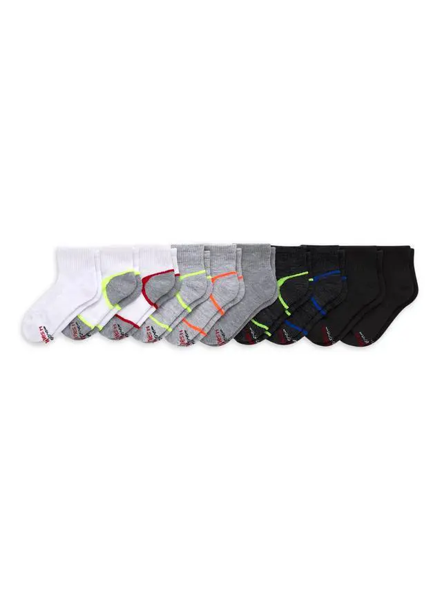 Alt view image 3 of 4 - Hanes Boys' X-Temp Performance Ankle Socks, 10 Pack