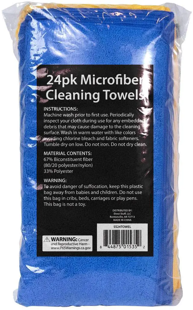 Alt view image 5 of 5 - Stout Stuff Microfiber Cleaning Towels, 24 Count Multicolor