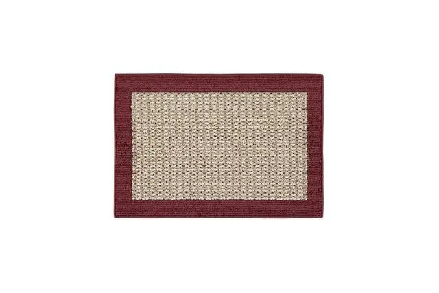 Alt view image 2 of 7 - Mainstays Farmhouse Faux Sisal Olefin Red Border Indoor Accent Rug, 1'8"x2'6"