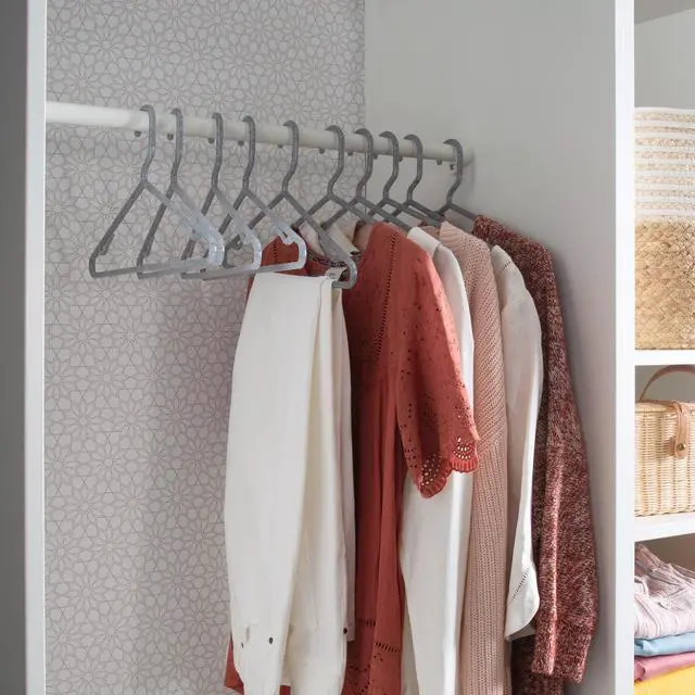 Alt view image 2 of 6 - Simplify Granite Look Design Plastic Clothes Hangers, 10 Count