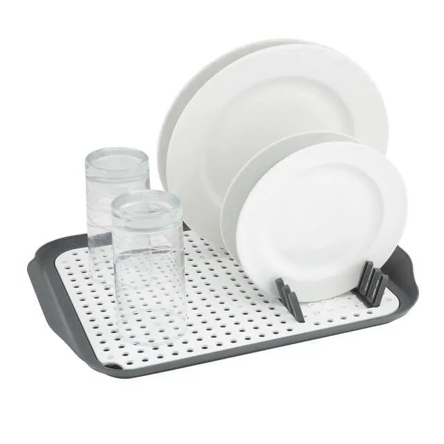 Alt view image 3 of 6 - Kitchen Details 2 Tone Self Draining Dish Rack 16" L, Gray