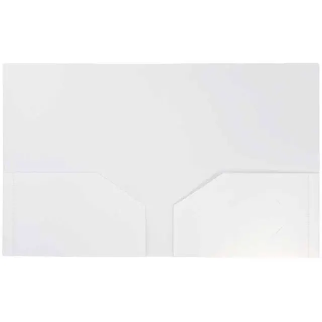Alt view image 3 of 4 - JAM Paper Heavy Duty Plastic 2 Pocket School Folders, White, 3/Pack