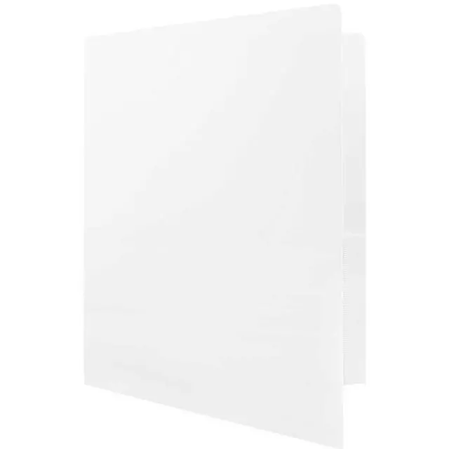 Alt view image 2 of 4 - JAM Paper Heavy Duty Plastic 2 Pocket School Folders, White, 3/Pack