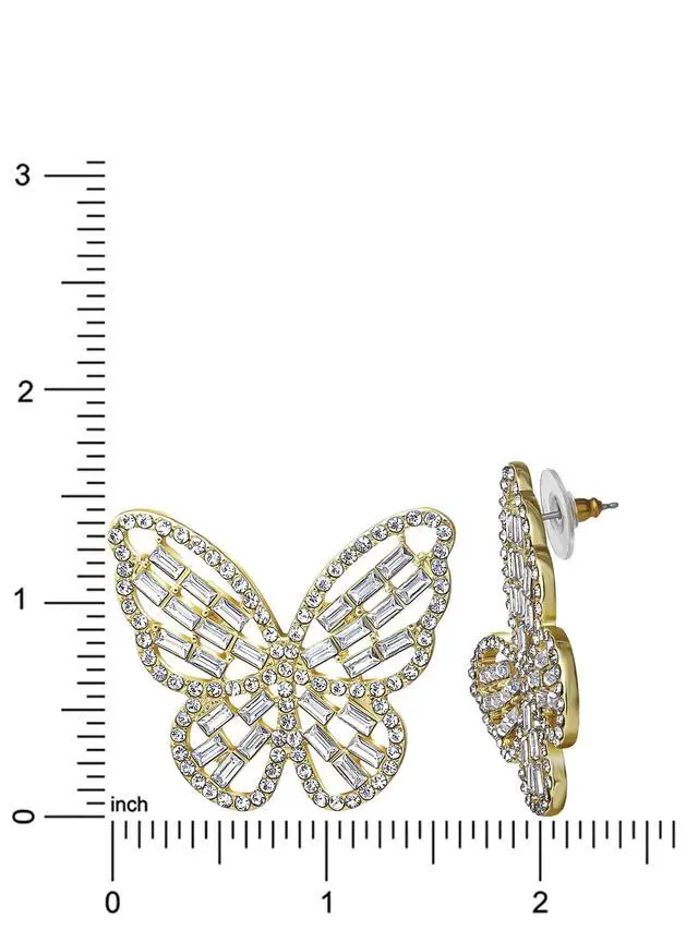 Alt view image 5 of 5 - Jessica Simpson Womens Butterfly Stud Earrings