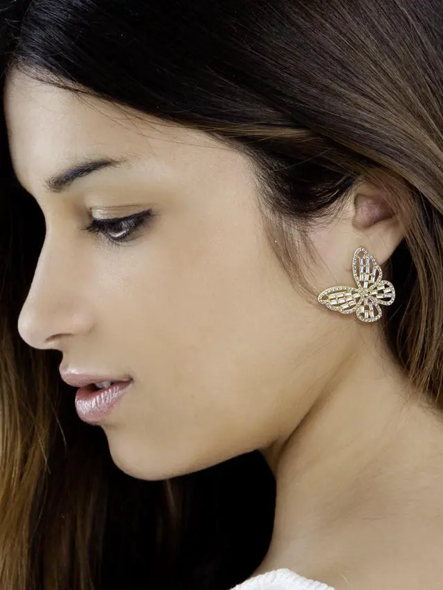 Alt view image 2 of 5 - Jessica Simpson Womens Butterfly Stud Earrings