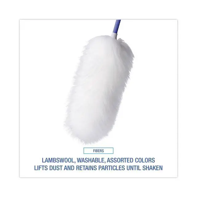 Alt view image 4 of 6 - Boardwalk Lambswool Duster, Plastic Handle Extends 35" to 48" Handle, Assorted Colors